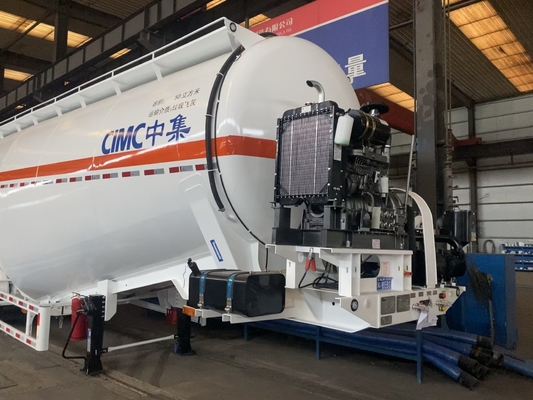 CIMC 三軸60トンのタンク 車 ディーゼルエンジンセット 硬さと強さ セメントトレーラー
