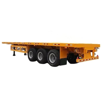 カスタマイズされた1240*2480*1600mm 3軸 60T 20ft\40ftコンテナを運ぶ 袋詰めセメントと他の種類の散貨物 フラットベッドトレーラー