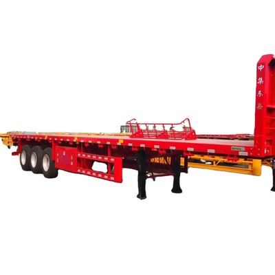 CIMC 3軸 12400*2610*1550mm 木材コイルと鉄鋼コンテナ輸送側柱フラットベッド半トレーラーのためのカスタマイズされた設計