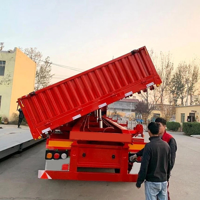 効率的な貨物 積載・卸荷 三軸横傾斜式トレーラー 70 トン重荷物 ダンプトラック