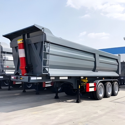 3軸 60トンのU型グレー半パイプティッパートレーラー 重荷ダンプトラック