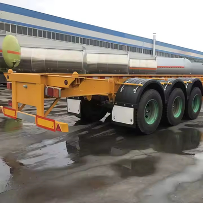CIMC 3 軸 12 ユニット タイヤ 12400*2480*1560mm メカニカルまたはエアサスペンション 60T 積載 骨格トレーラー