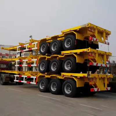 高強度低合金鋼 3軸 60T 有用荷重 12 ユニット トイストロック 骨格 コンテナ トレーラー