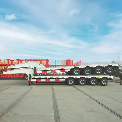 CIMC 4列 8軸 110トンの調整高度 コンテナロック付き 拡張可能な低床トレーラー