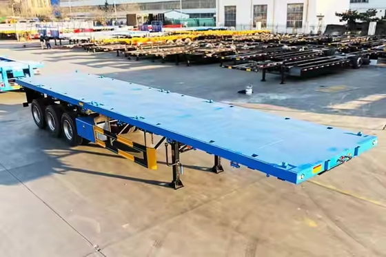 CIMC 2/3/4 アクセル 40ft 12500*2500*1500mm 70トン 容量 8-12セット ツイストロック フラットベッド デッキ トレーラー