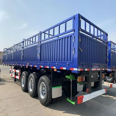 CIMC鉄鋼材料3車軸40〜80トン容量ステーク型重量貨物バン型ハイフェンス倉庫セミトラックトレーラー